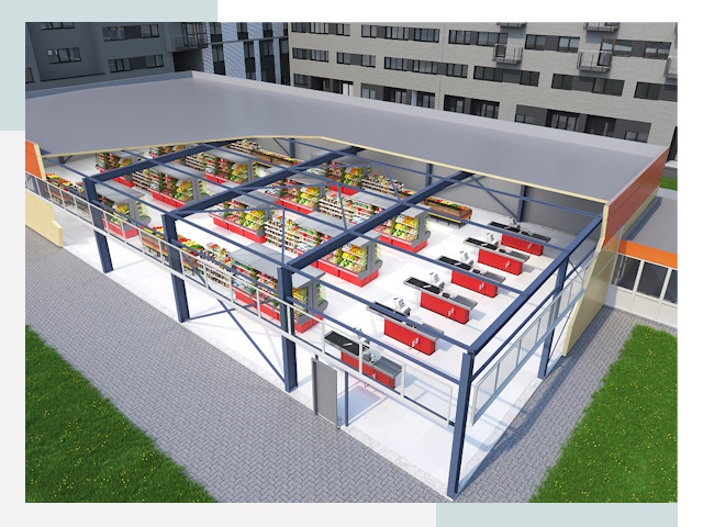 Строительство магазинов в Новомосковск от 620 руб. за м²