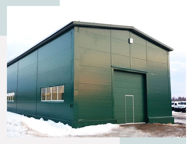 Двускатные ангары в Новомосковске