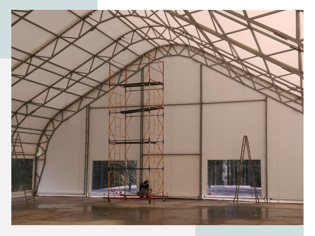 Шатровые ангары в Новомосковске