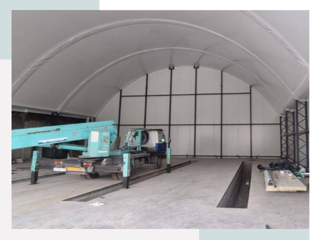 Внутреннее оснащение ангаров в Новомосковске