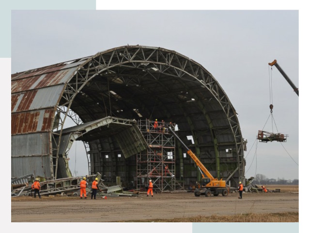 Демонтаж ангаров в Новомосковске